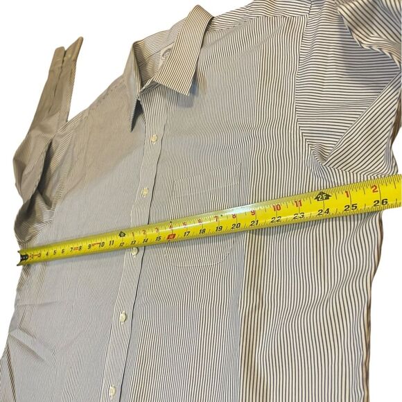 Brooks Brothers Regent Button Down Shirt Non Iron White Blue Stripes Mens 18 - Picture 10 of 10
